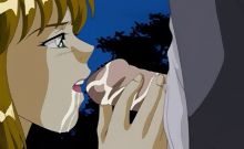 Busty hentai brunette sucks this hard hentai dick